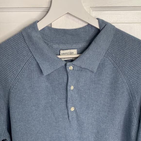 American Eagle Men’s Long-Sleeve Sweater Polo Shirt New with Tag M-046 Size M - Picture 2 of 9